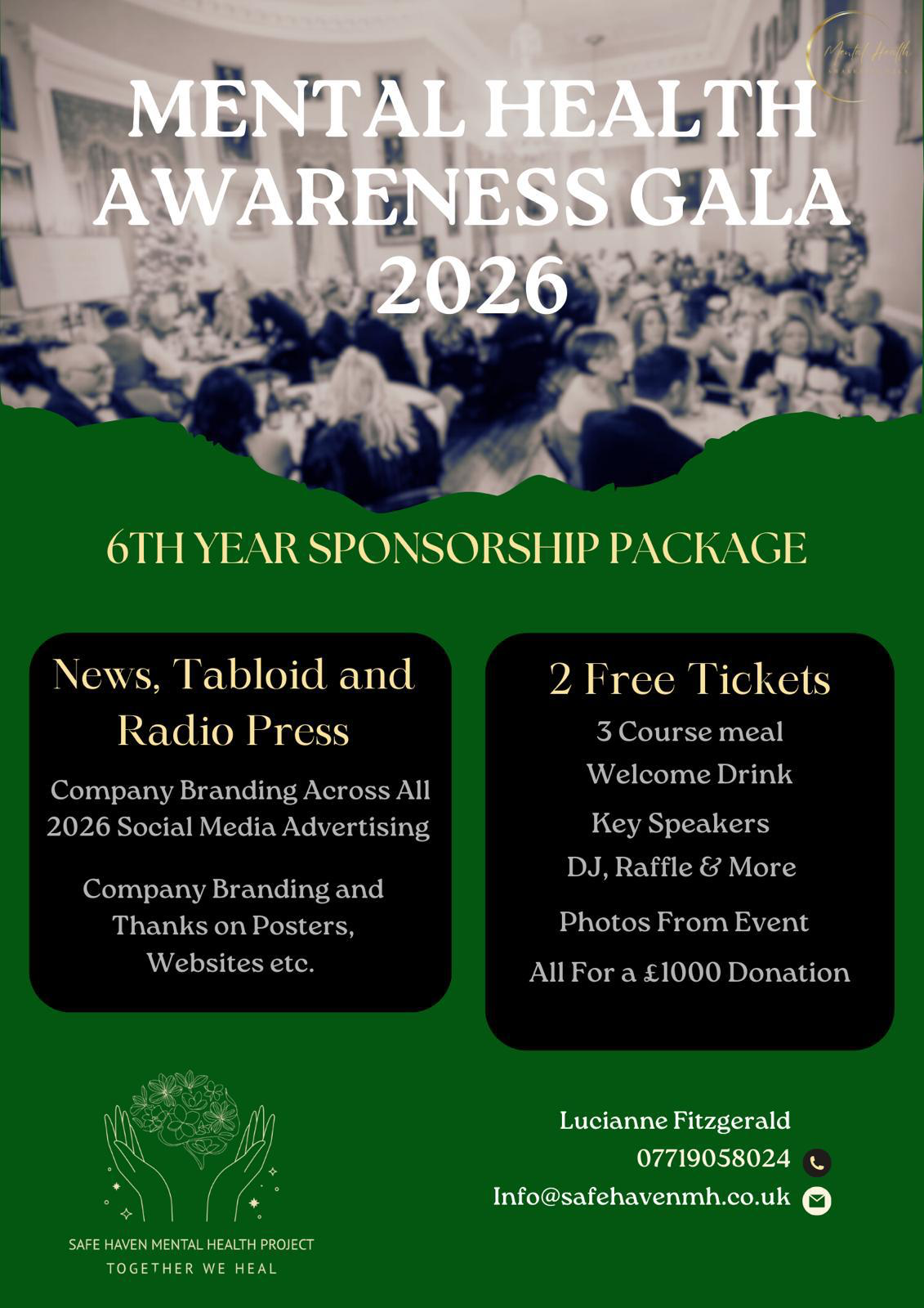 6th Year Mental Health Awareness Gala 2026 Sponsorship Package flyer